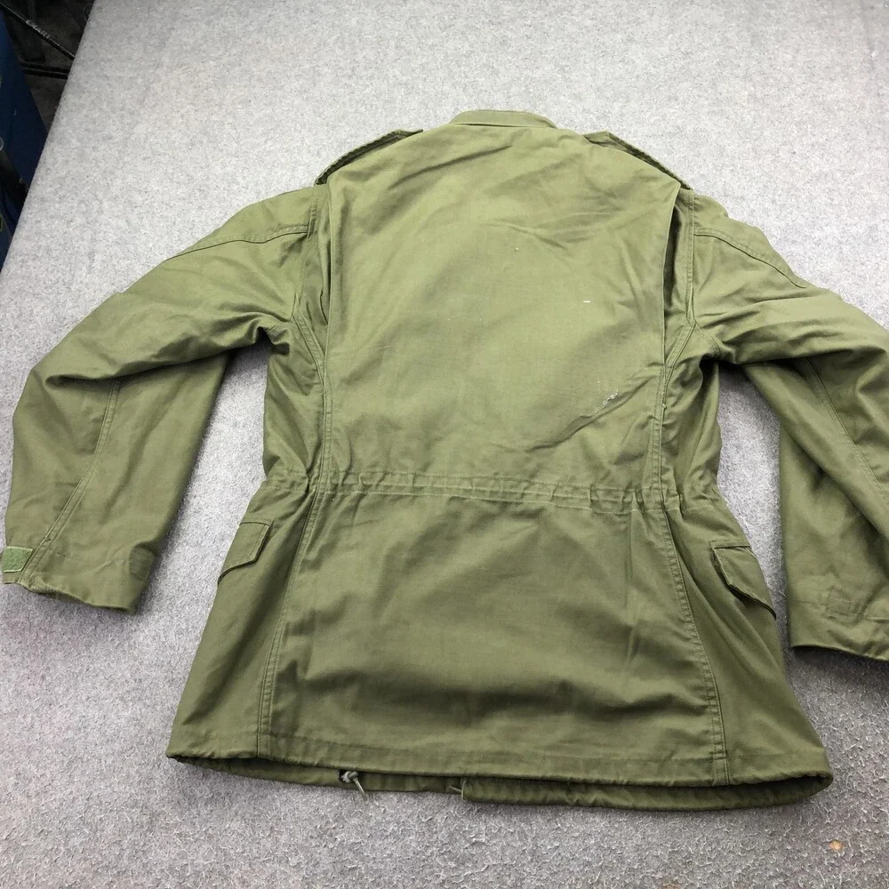 Vintage US Army Coat Mens Small Green Canvas Cold Weather Field Military OG-107